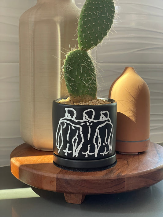 Artistry Bloom Succulent Planter: Matte Black